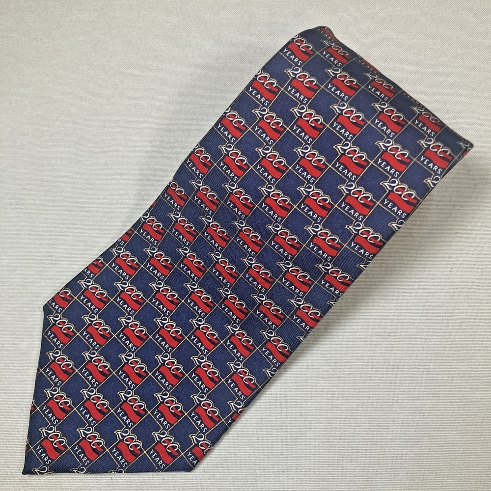 Deutsche Banc 200 Years Anniversary Necktie Alex Brown Tie Navy Red White Blue